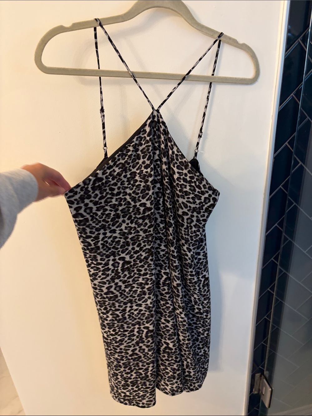 Leopard Print Slip Dress with Spaghetti Straps